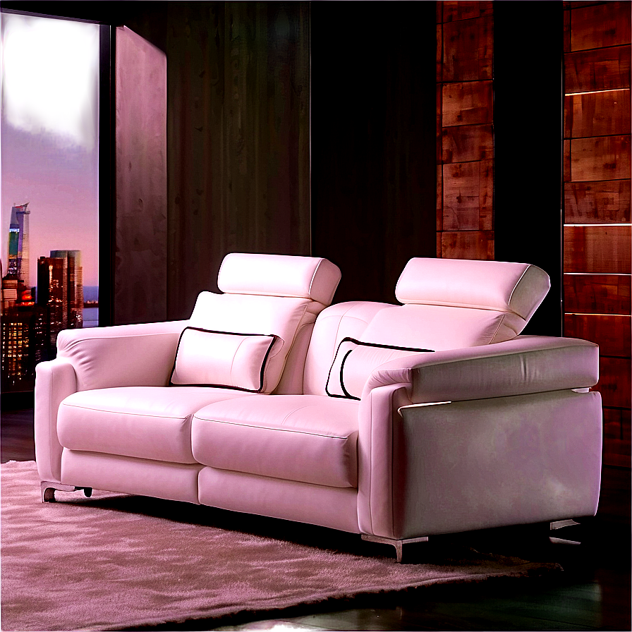 White Couch With Adjustable Headrest Png Kxu