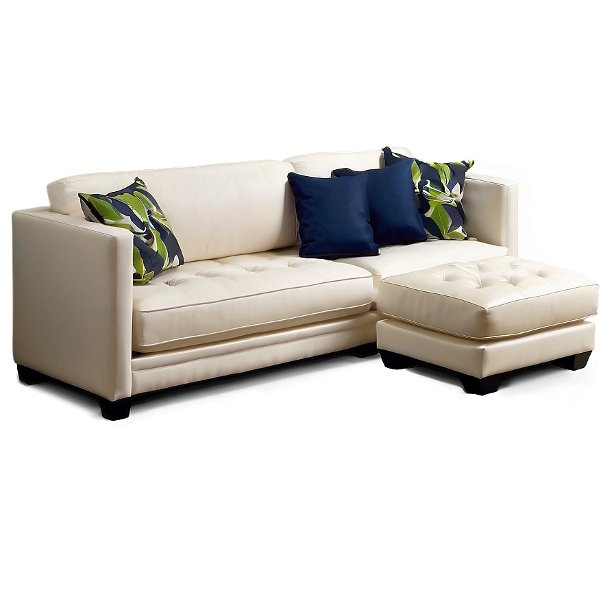 White Couch With Ottoman Png Rqr