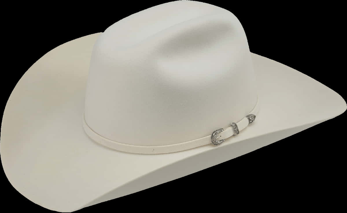 White Cowboy Hatwith Silver Band