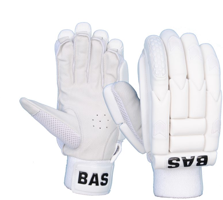 White Cricket Batting Gloves B A S