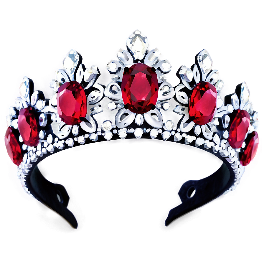 White Crown With Rubies Png 06252024