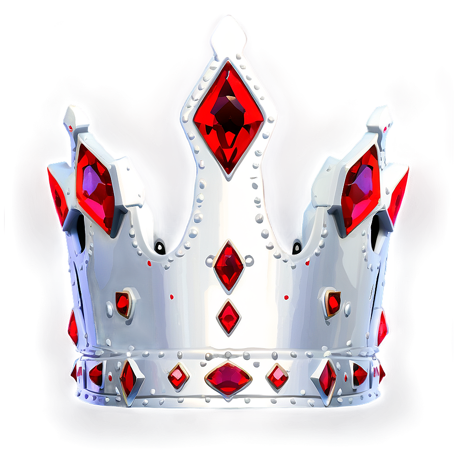 White Crown With Rubies Png Qad