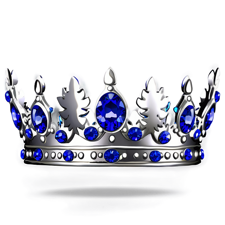 White Crown With Sapphires Png Gan