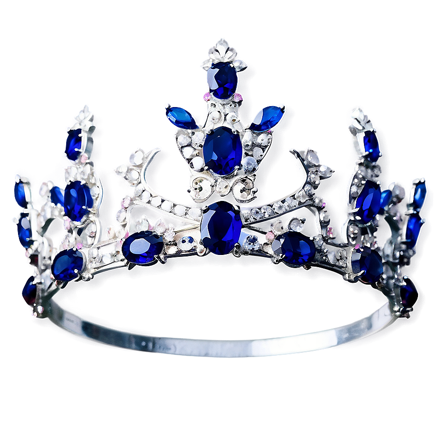 White Crown With Sapphires Png Uqo72