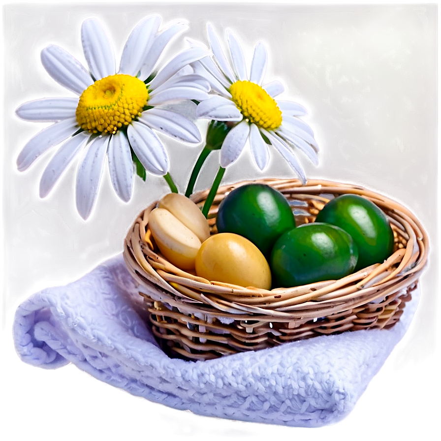 White Daisies Basket Png 06122024