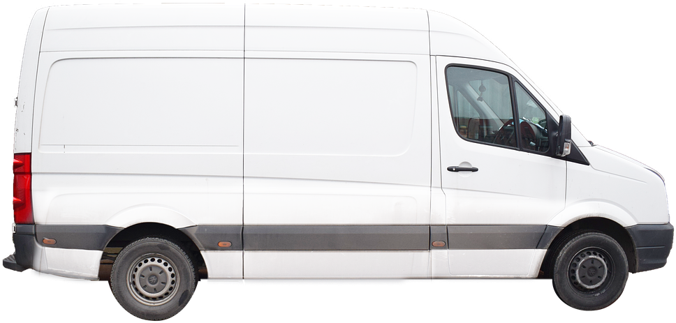 White Delivery Van Side View