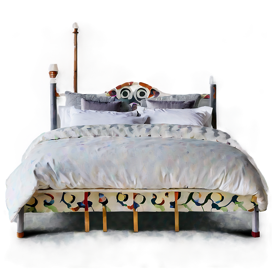 White Double Bed Png 90