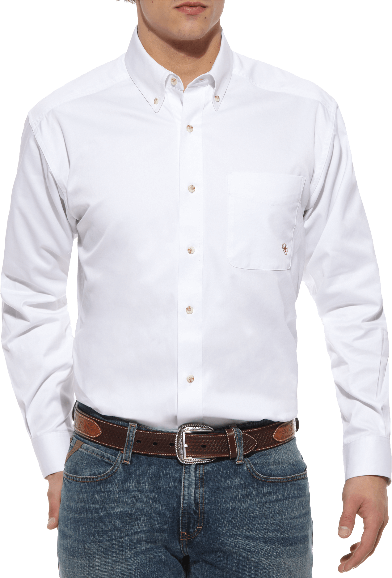 White Dress Shirt Model