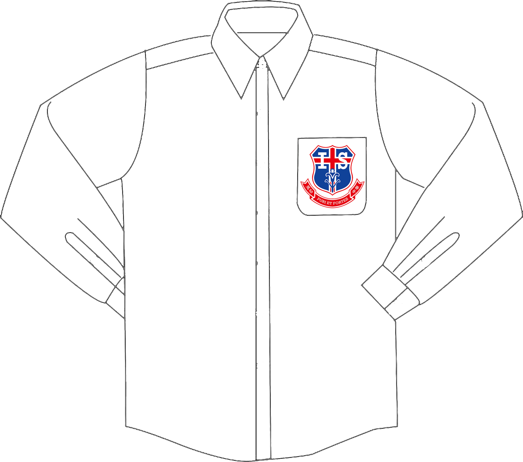 White Dress Shirt With Crest Design