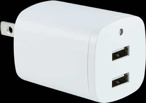 White Dual U S B Wall Charger