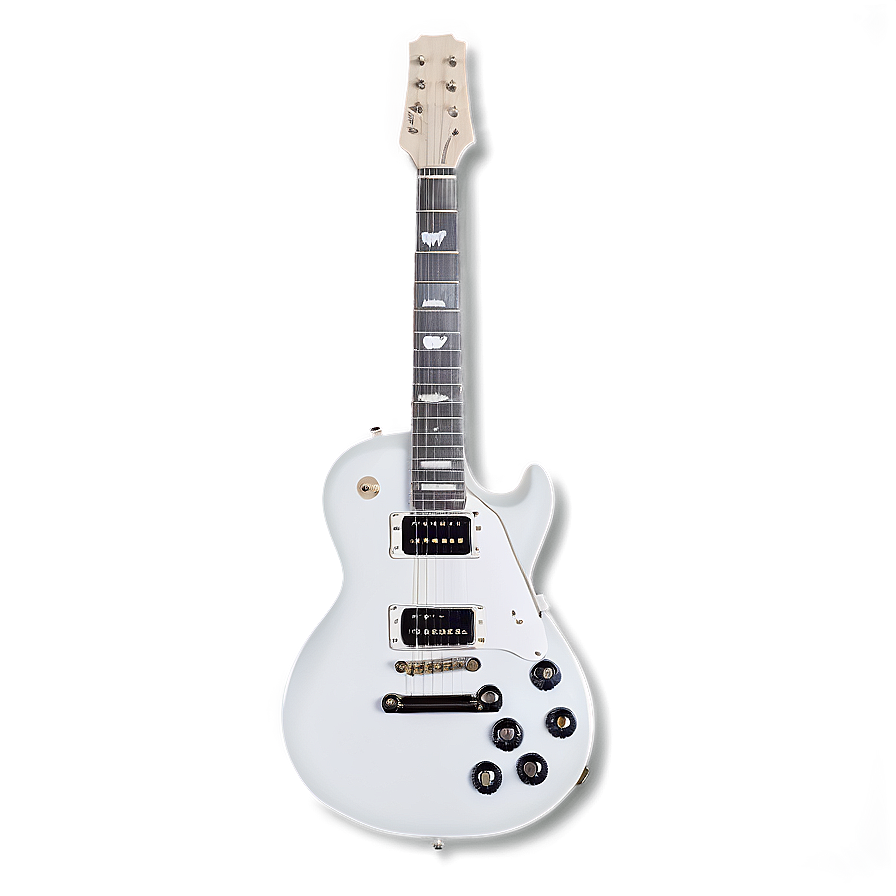 White Electric Guitar Png 06112024