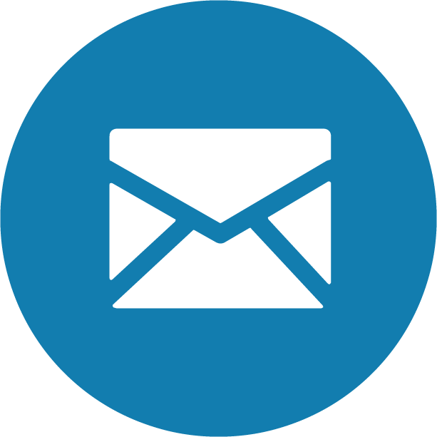 White Email Icon Blue Background