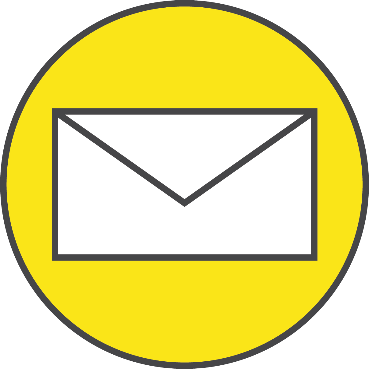 White Email Icon Yellow Background