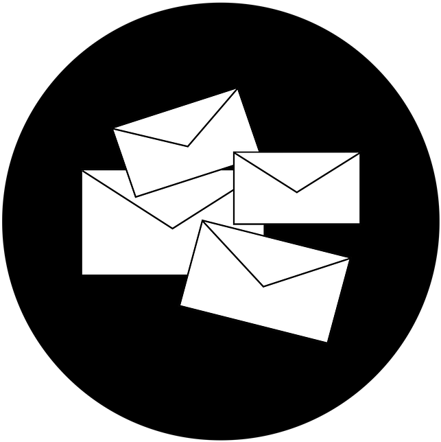 White Email Icons Dark Background