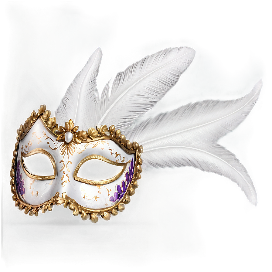 White Feather Mask Png Tjg