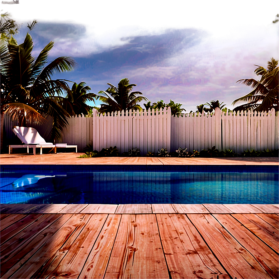 White Fence Around Pool Area Png 53