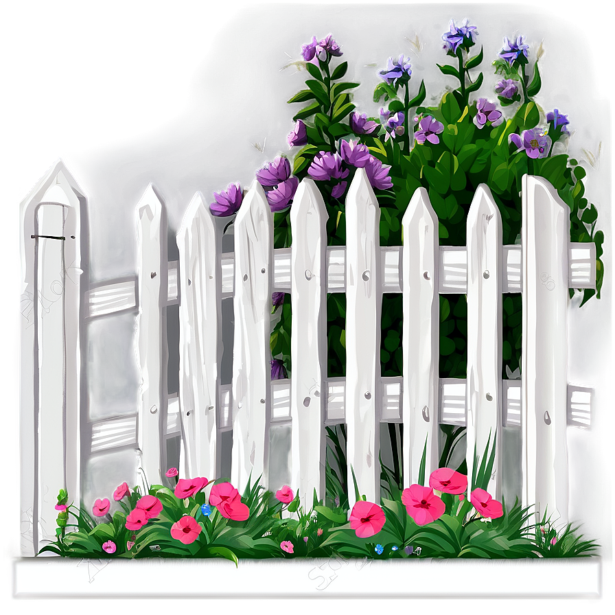 White Fence For Cottage Garden Png Oxy35