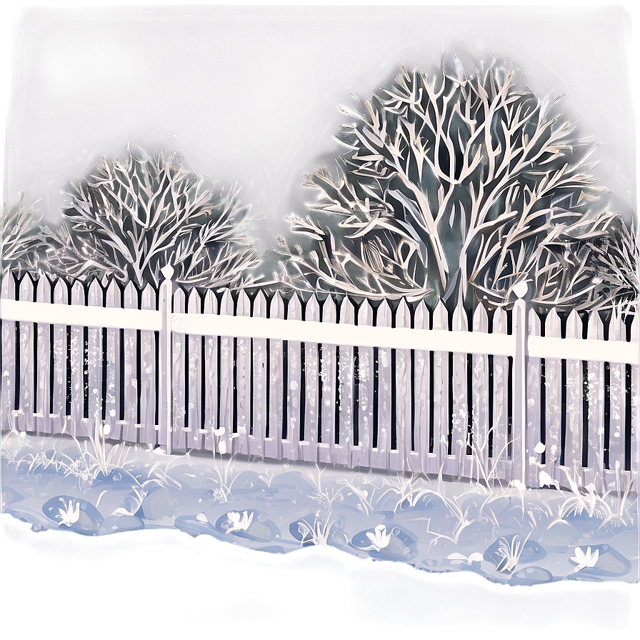 White Fence In Winter Scene Png 06272024