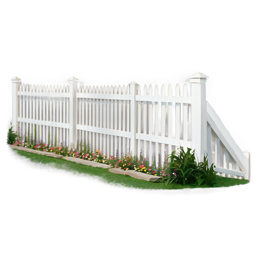 White Fence With Pathway Png Weg33