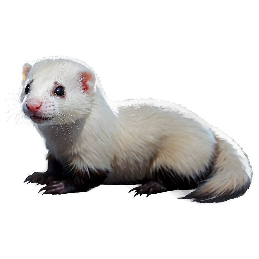 White Ferret Png 06242024