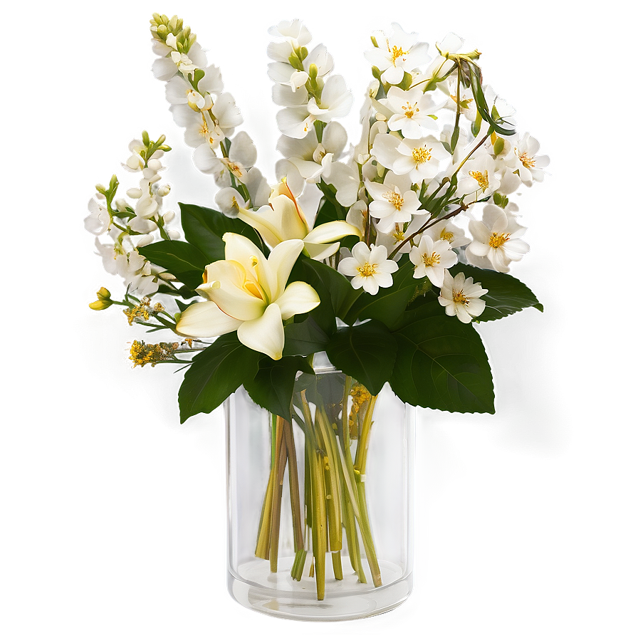 White Floral Arrangement Png 99