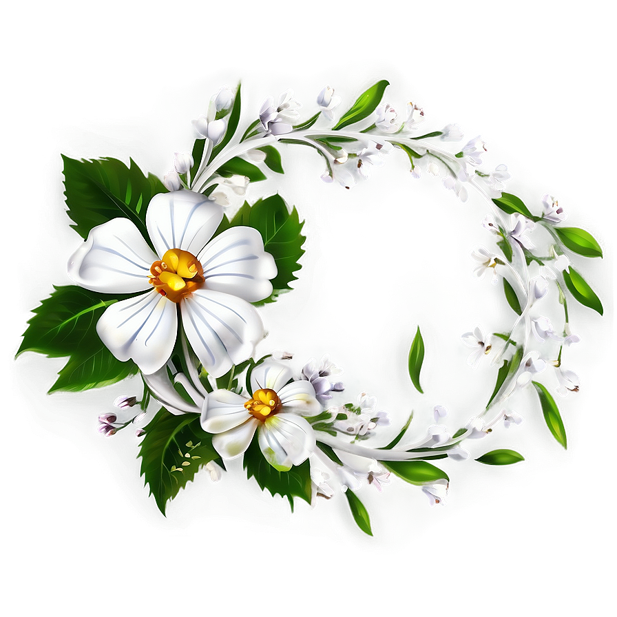 White Flower Design Png 05242024