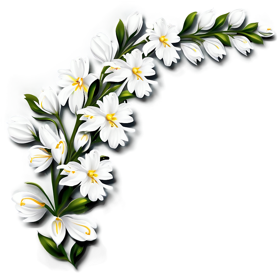 White Flowers Background Png 05242024