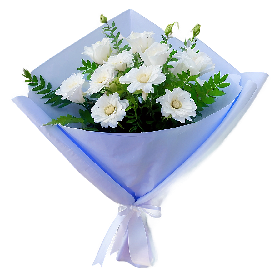 White Flowers Bouquet Wrap Png 05242024