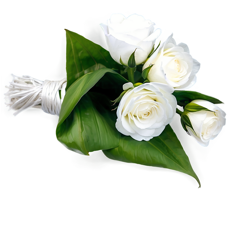 White Flowers Bouquet Wrap Png 98