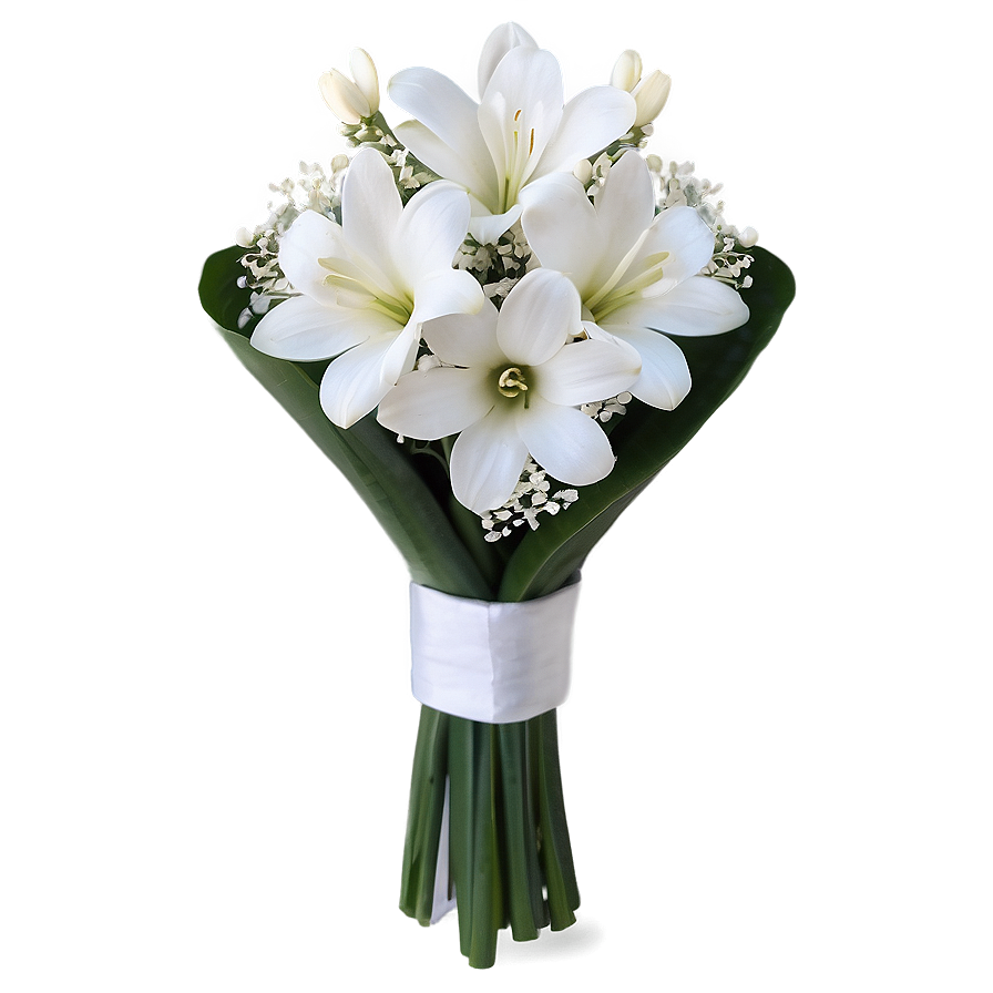 White Flowers Bouquet Wrap Png Xcm63