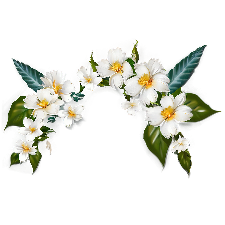 White Flowers Divider Png Tqp