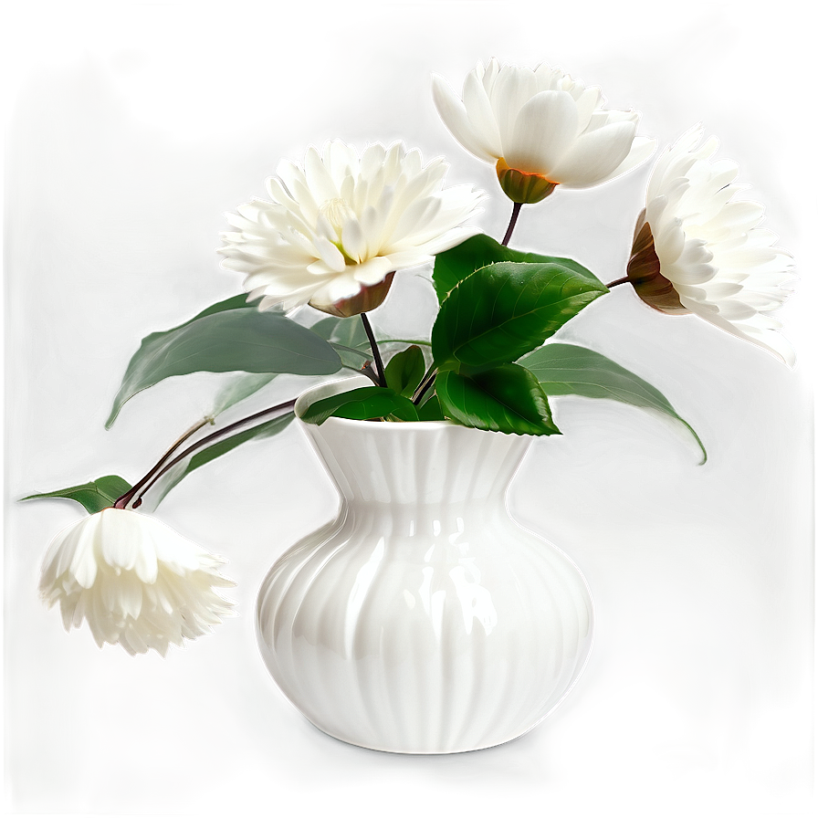 White Flowers In Vase Png 05242024