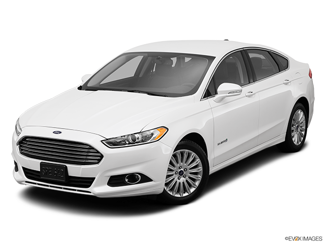 White Ford Fusion Side View