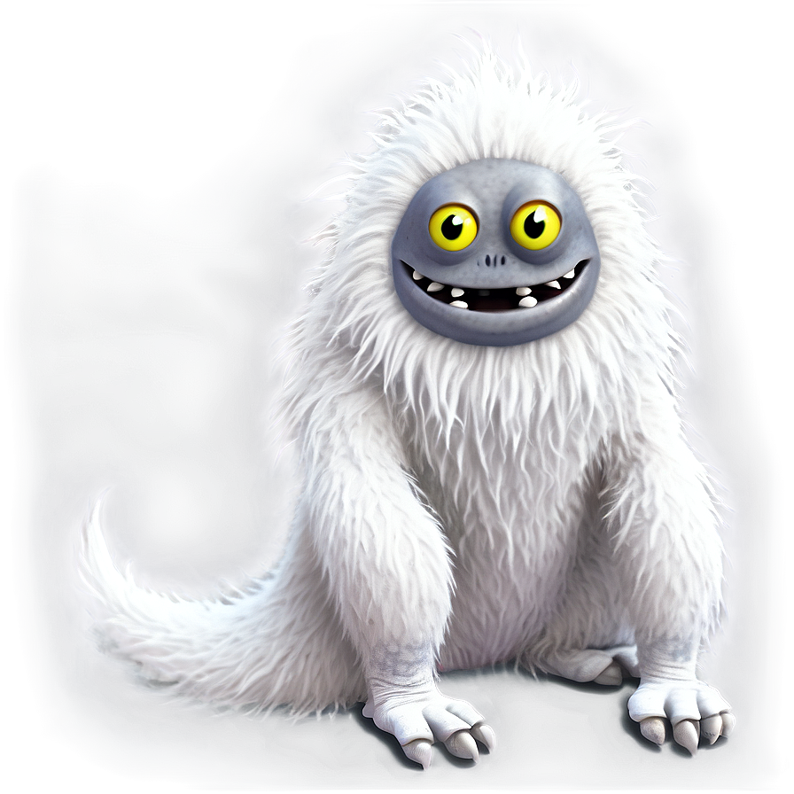 White Furry Monster Creature Png 06212024