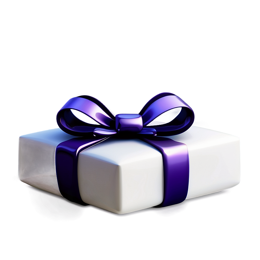 White Gift Box Bow Png 06112024