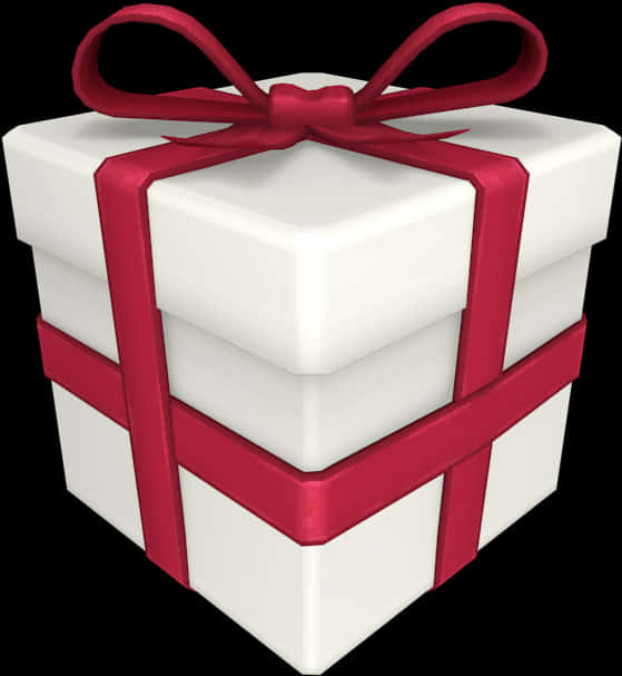 White Gift Box Red Ribbon