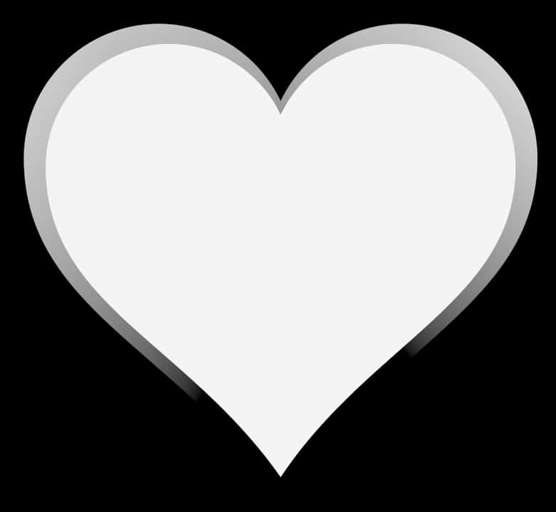 White Heart Iconon Black Background