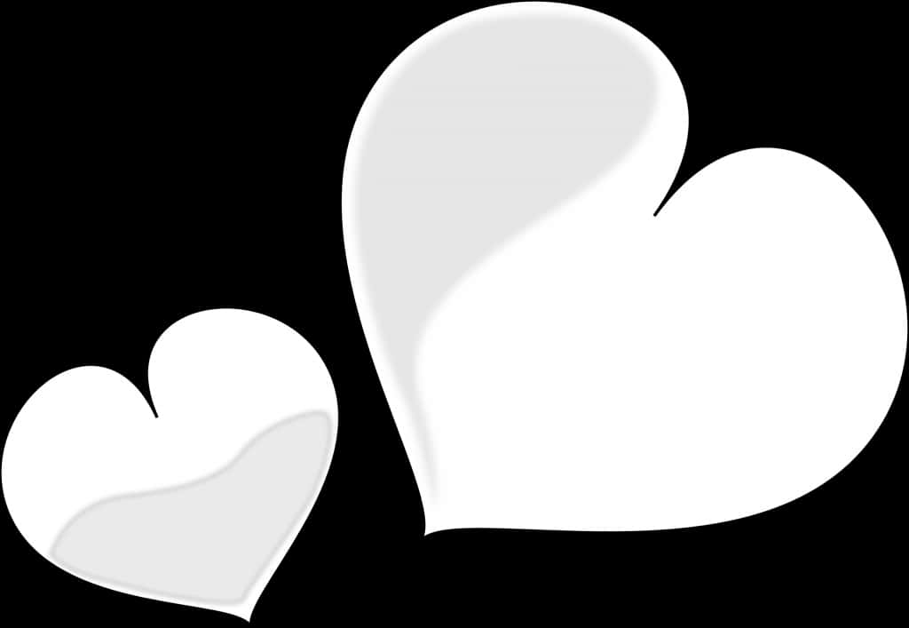 White Heart Shapeson Black Background