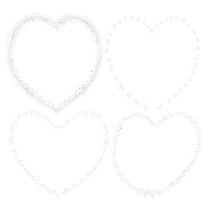 White Hearts Outline Png Gnq28