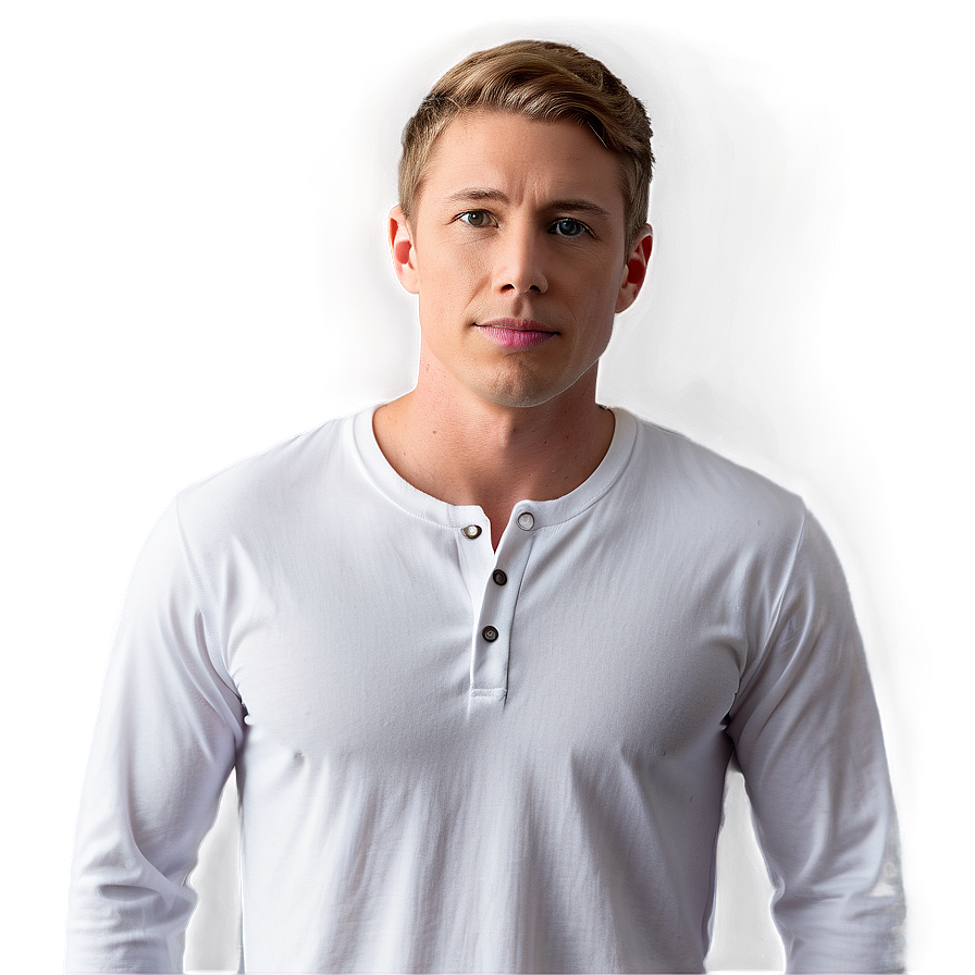 White Henley Shirt Png Cav37