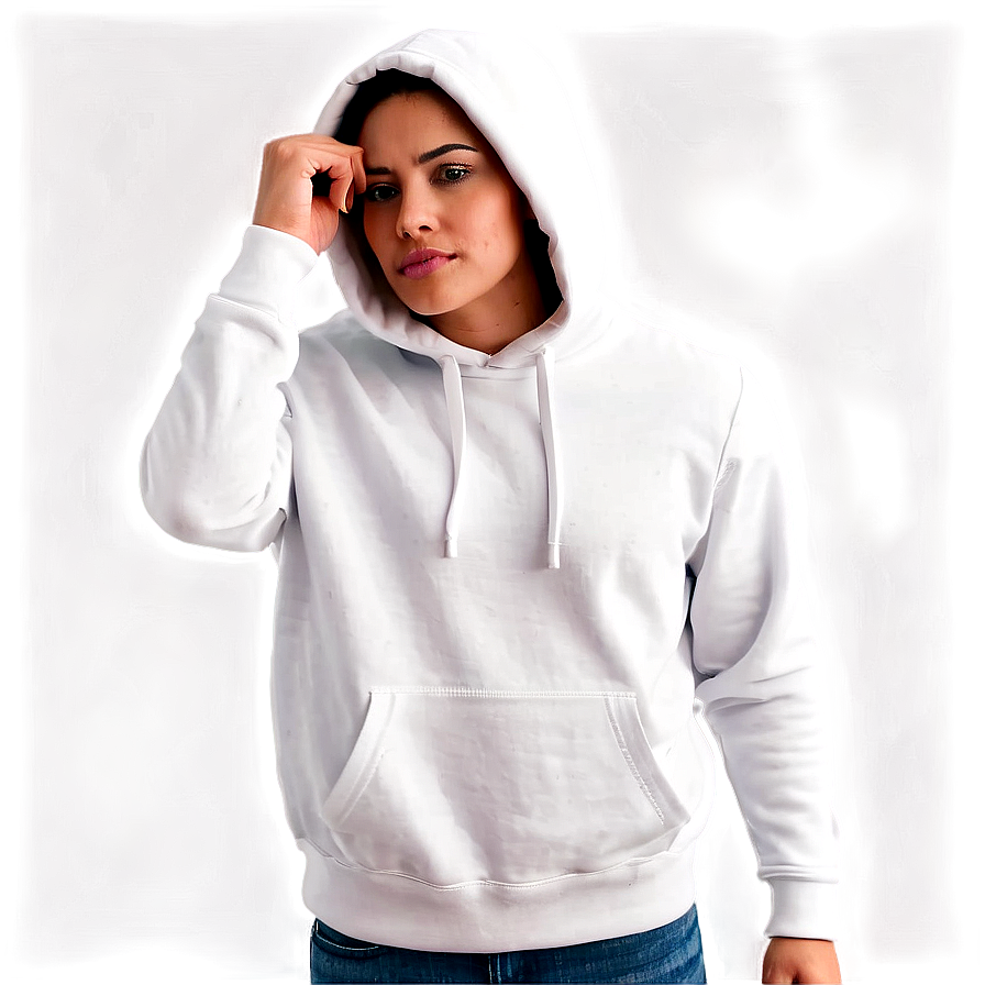 White Hoodie Strings Png Tqa