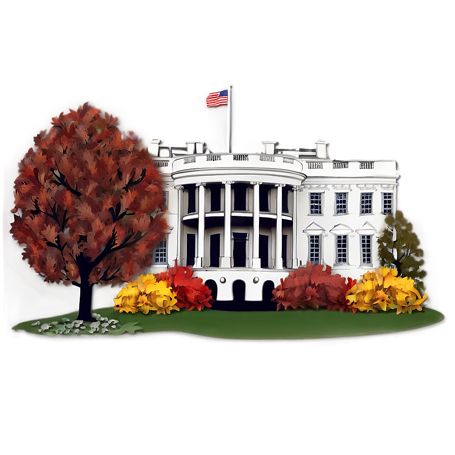 White House During Autumn Png Oys