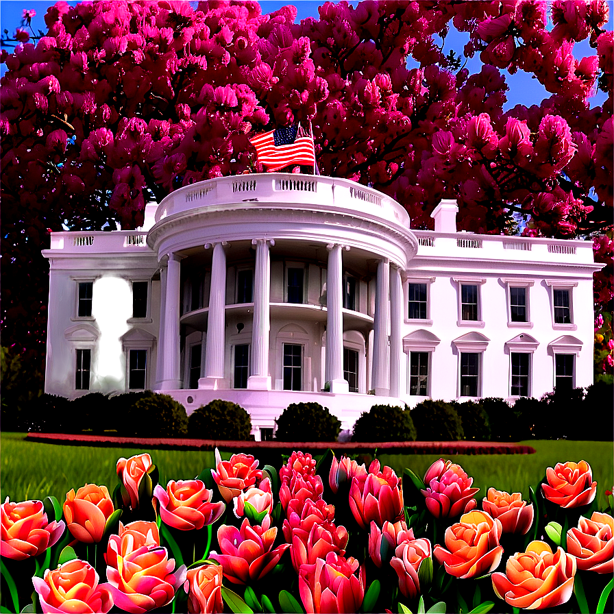 White House In Spring Bloom Png Qxp82