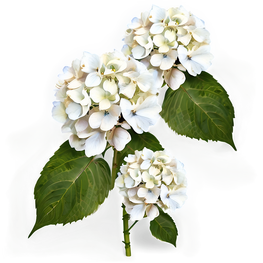 White Hydrangea Flower Png Aob38