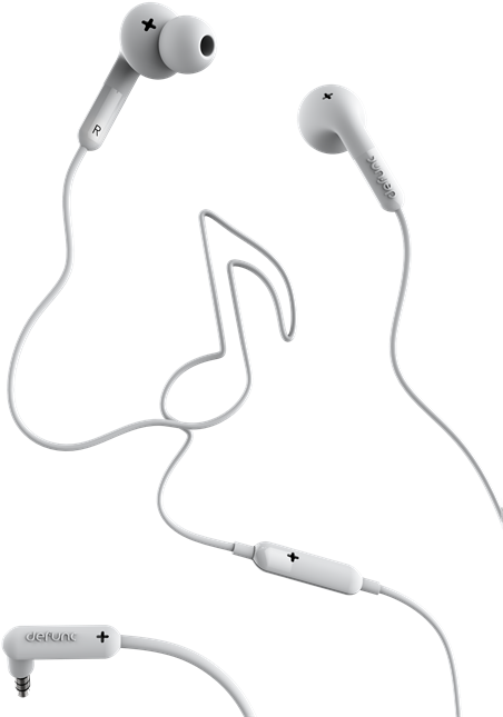 White In Ear Earphoneswith Inline Control