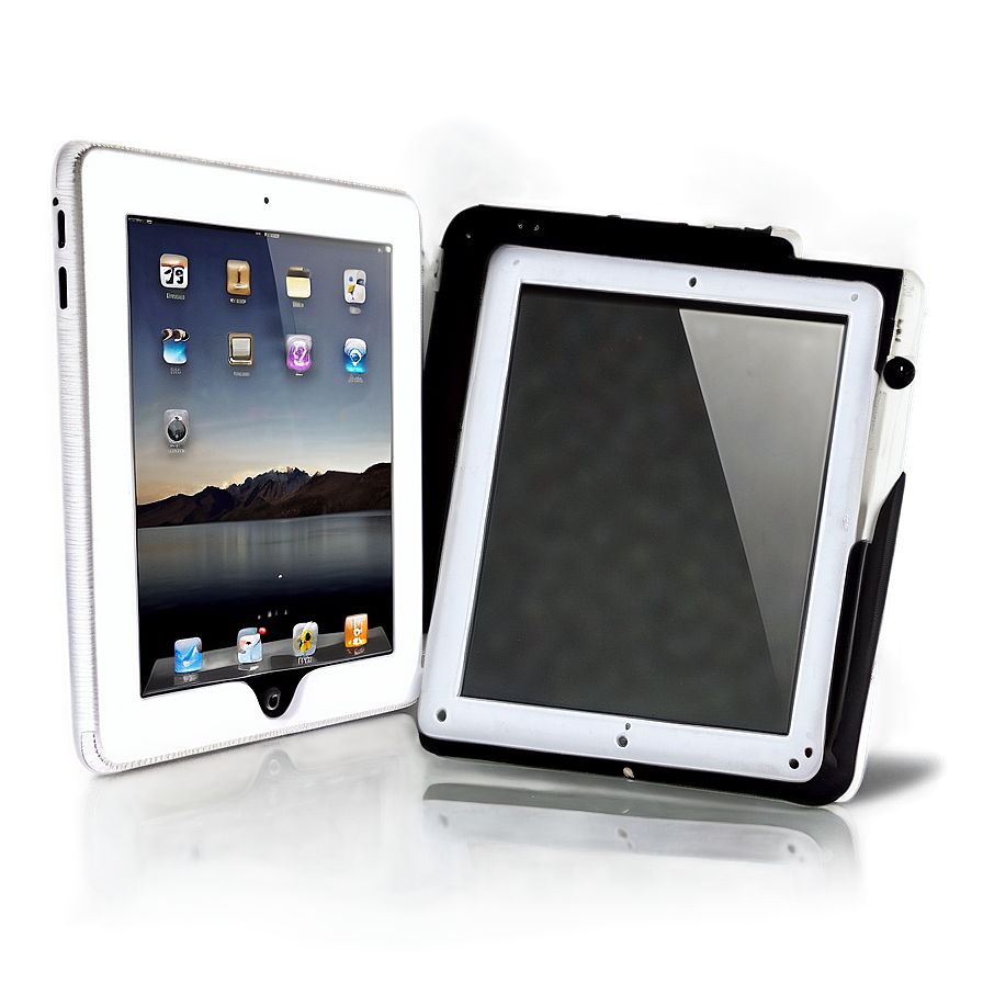 White Ipad With Touchscreen Feature Png Rxl