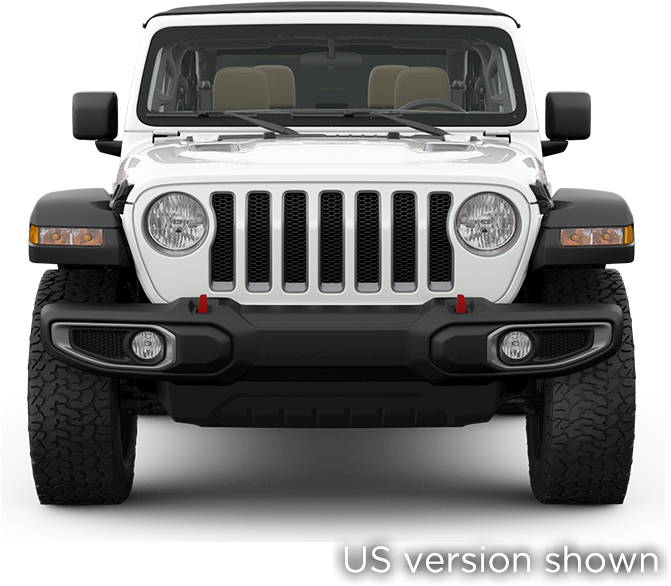 White Jeep Wrangler Front View