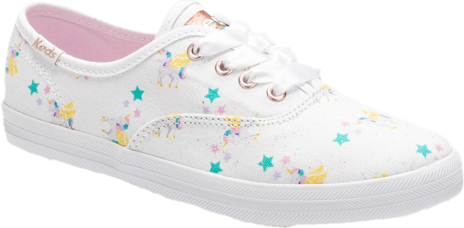 White Kids Sneakerwith Colorful Stars