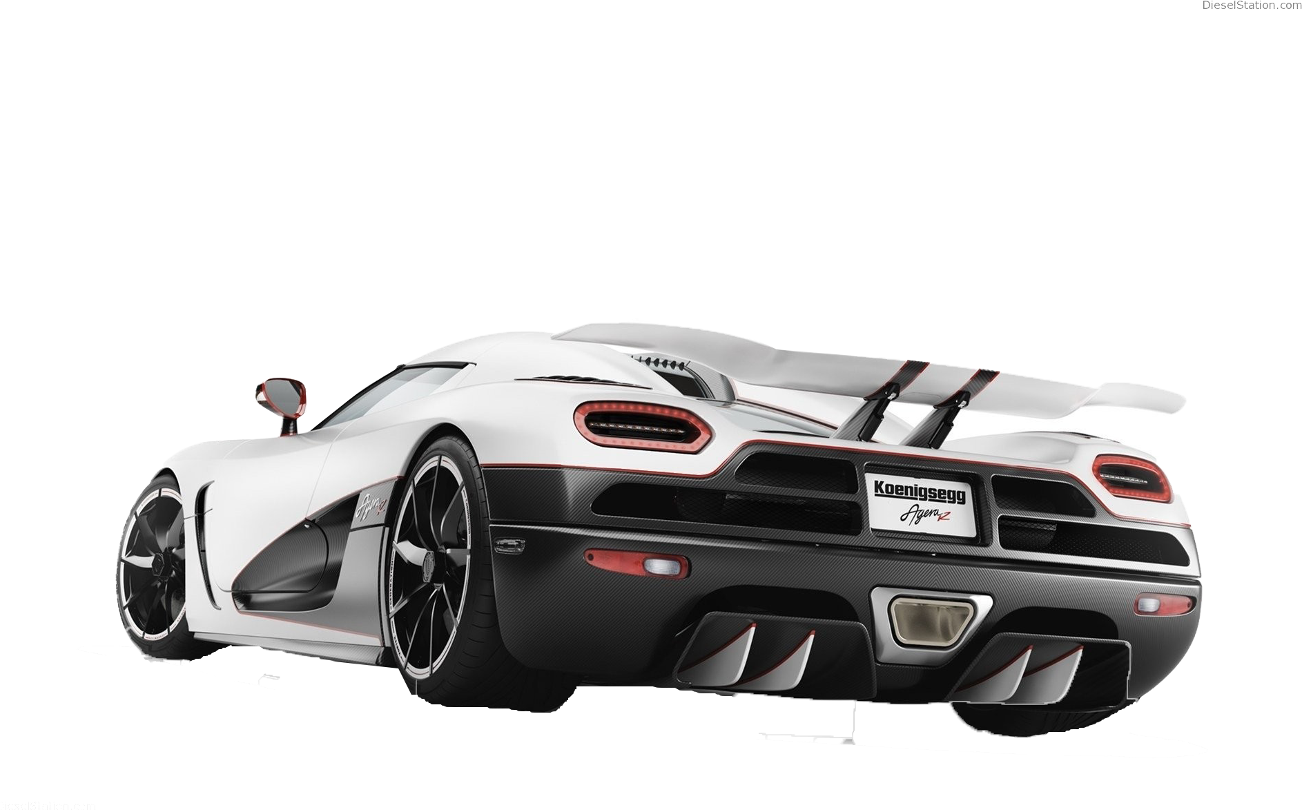 White Koenigsegg Agera R S Rear View