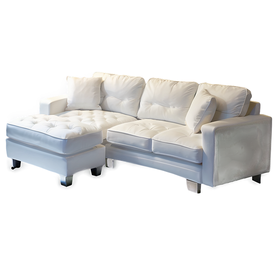 White L-shaped Couch Png 06212024